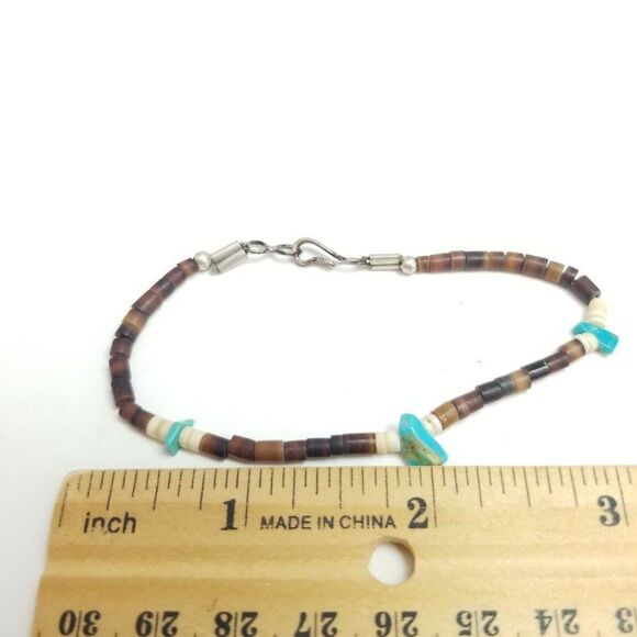 Vintage Boho Style Beaded Bracelet, Earth Tones, Natural Beads, Estate - Picture 4 of 6